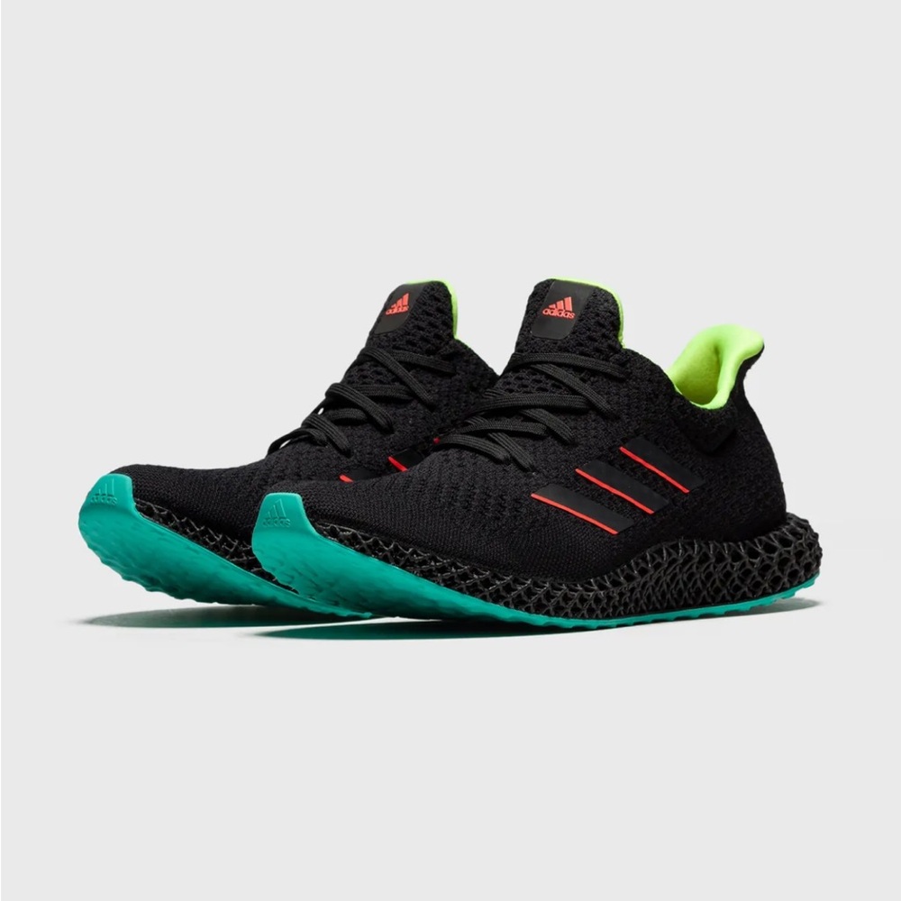 Adidas 4D Futurecraft Black and Green Running Shoes